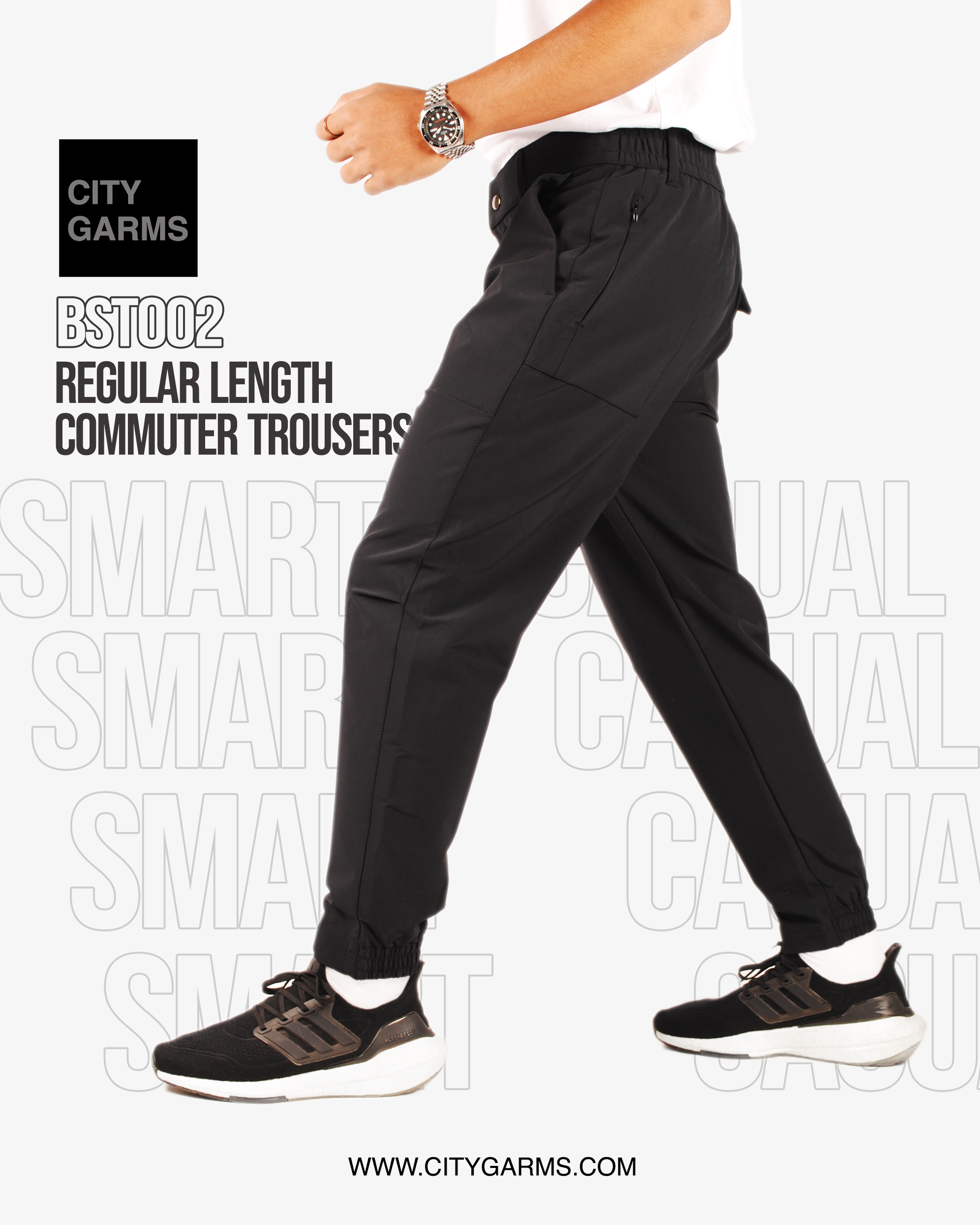 Modern Slim Fit Commuter Trousers with Stretch | M&S Collection | M&S